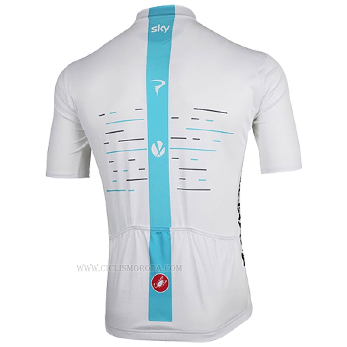 2017 Ropa Ciclismo Sky Blanco Mangas Corta y Culotte Corto